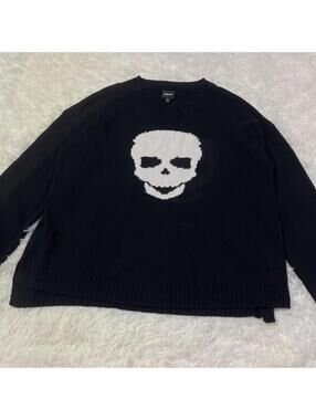 Goth Skull Sweater XXL Women's Black Wallpapher